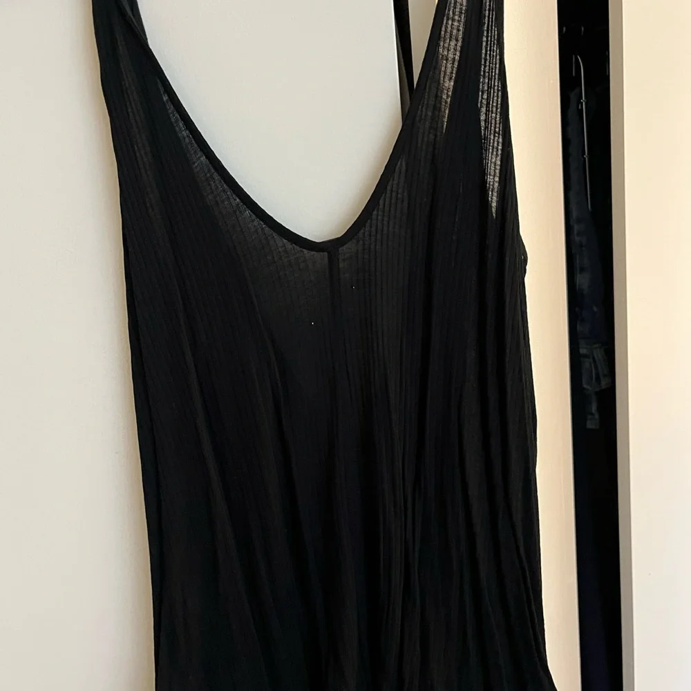 Free People Black Chemise Top with Deep V-Neck - Picture 4 of 4